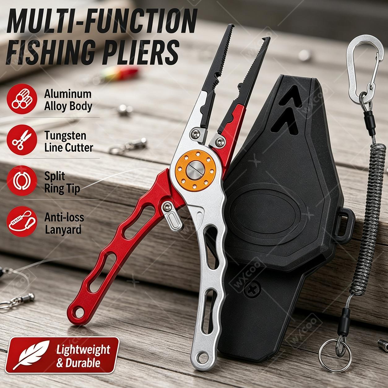Fishing Hook Remover - كماشة WXCOO لفتح الحلقات المقسمة وإزالة