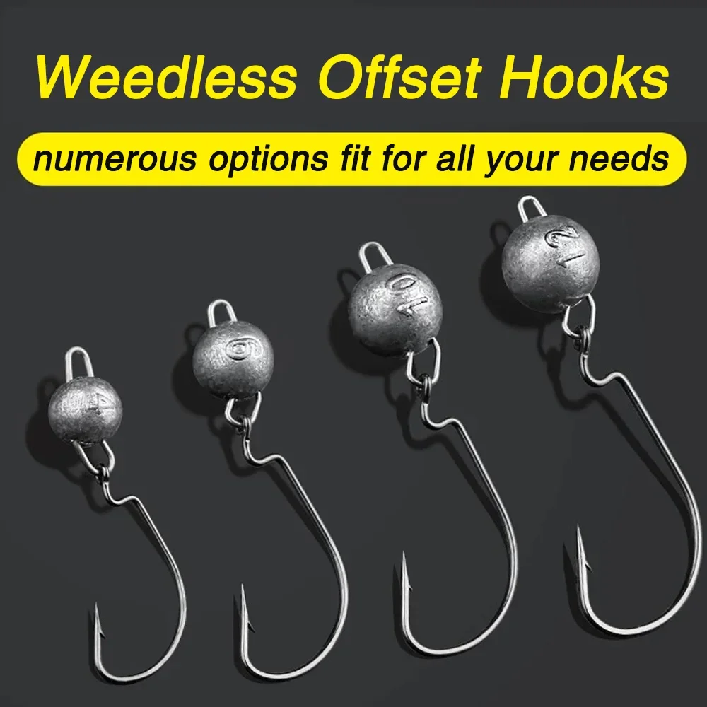 5 قطعة خطافات دودة الرأس المعد - مراجعة Fishing Hook Offset وسعره